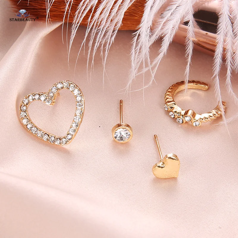 4 шт./лот Белый Bijoux сердце спираль прокалывания ушей пирсинг для пупка нос кольцо Поддельные Пирсинг манжеты серьги набор пирсинг уха ювелирные изделия