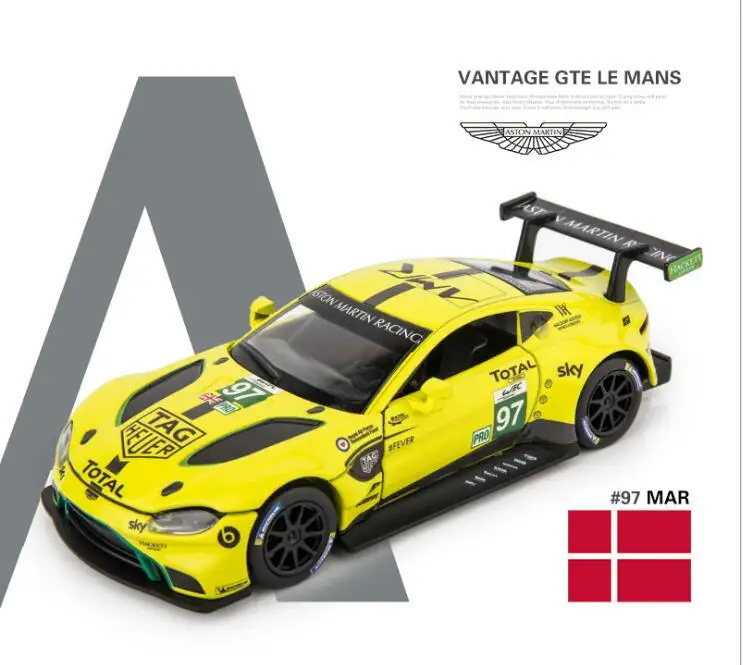 Гоночный автомобиль Aston martain 1:32 металлическая игрушка сплав игрушечные машины
