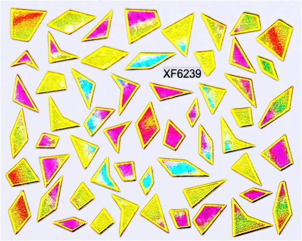 Цветные водостойкие стикеры 3D на ногти Nail Art для переноса воды, сделай сам, Звездный дизайн, Типсы для ногтей, аксессуары, инструмент для украшения XF6241B - Цвет: XF6239