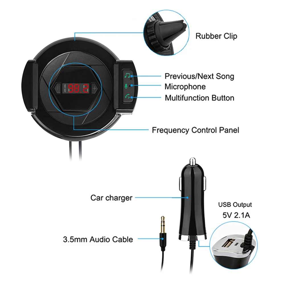 Multi функции Bluetooth Car Kit fm передатчик и автомобильный держатель мобильного телефона
