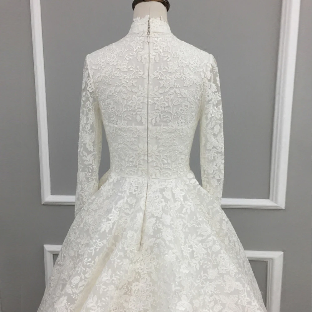 Мусульманское кружевное свадебное платье с длинным рукавом Vestido De Noiva Renda новый