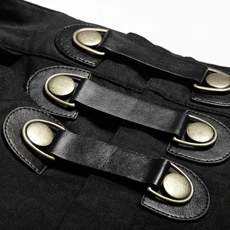 Punk Rave Men's Black Baggy Pants With Shoulder Harness K-269 | Мужская одежда