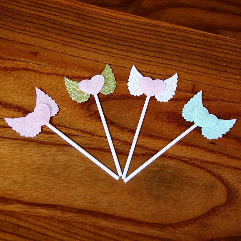 Лидер продаж 1 шт. вставки в виде крыльев Ангела для торта украшения празднования