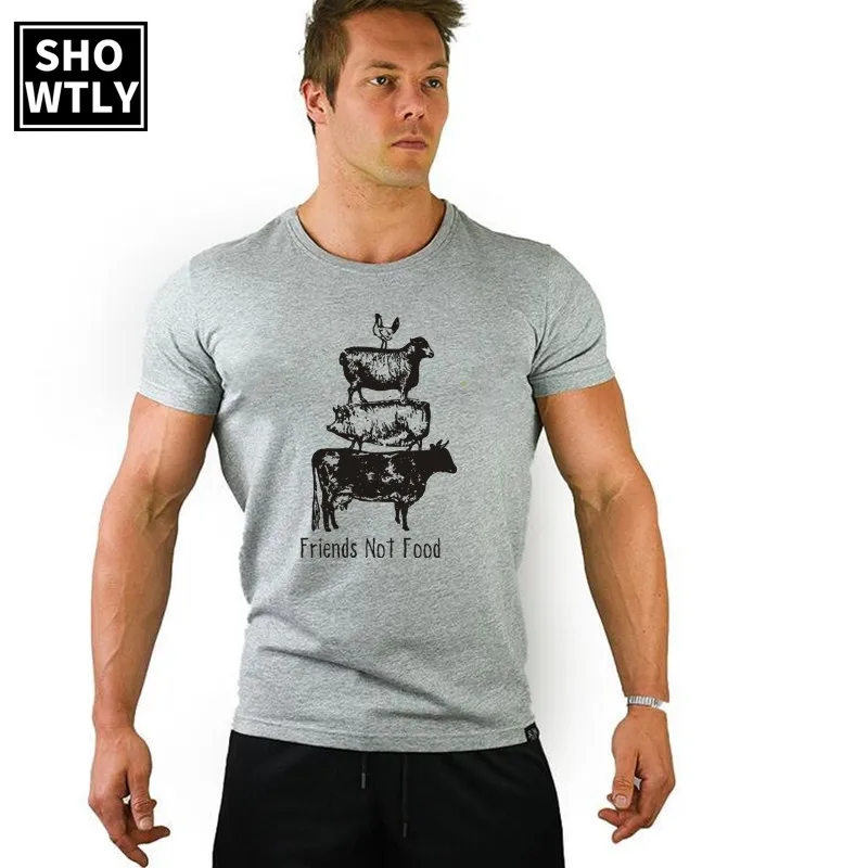 Showtly Vegan футболка Friends Not Food вегетарианский веганский Топ Herbivore Save Animals Gifts for Boyfriend Tee