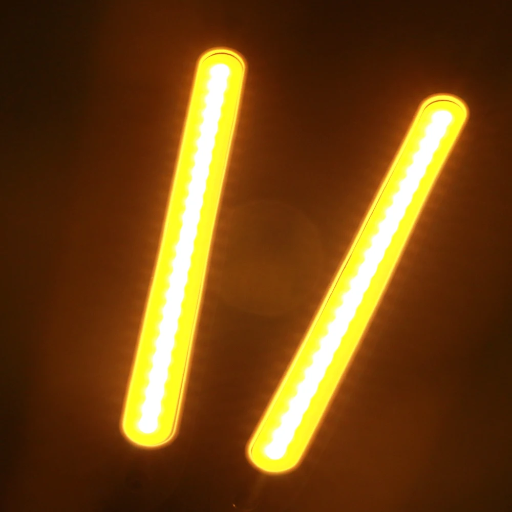 2 шт. DC12V гибкий COB 72 SMD светодиодная вывеска 10 кремнезема двойной Цвета DRL Дневной