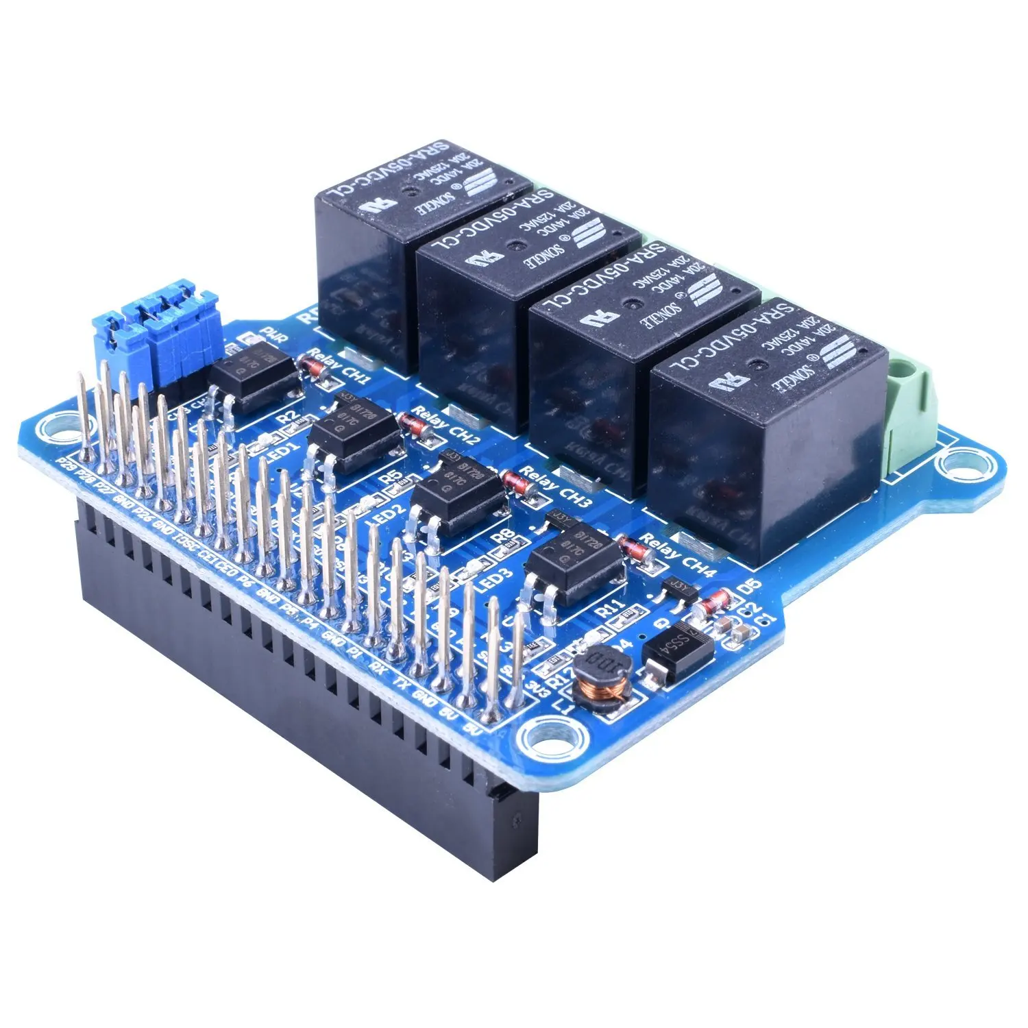 Miroad 4 канала Raspberry Pi Плата расширения Мощность реле платы модуля для 3 2 A + B 2b 3B