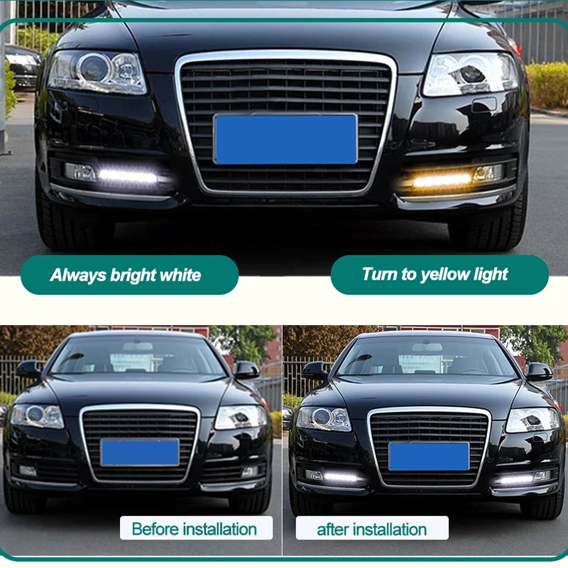 Hlxg 2шт Авто Светодиодный светильник дневного света для Audi A6L 2005 2006 2007 2008