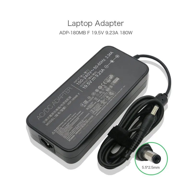 

19.5V 9.23A 180W AC Adapter Charger for ASUS Laptops ROG G750-JS ROG G750JM ADP-180MB F ADP-180HB D FA180PM111 ADP-150VB B