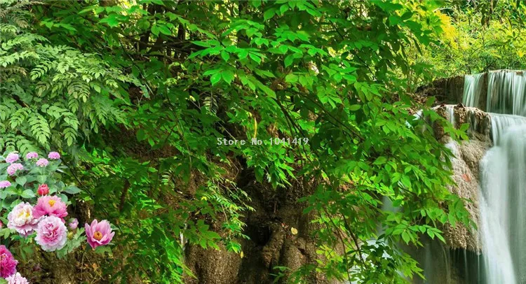 Пользовательские фотообои HD водопад река Белый лебедь зеленое дерево природа пасторальный пейзаж 3D Настенные обои для стен 3 D