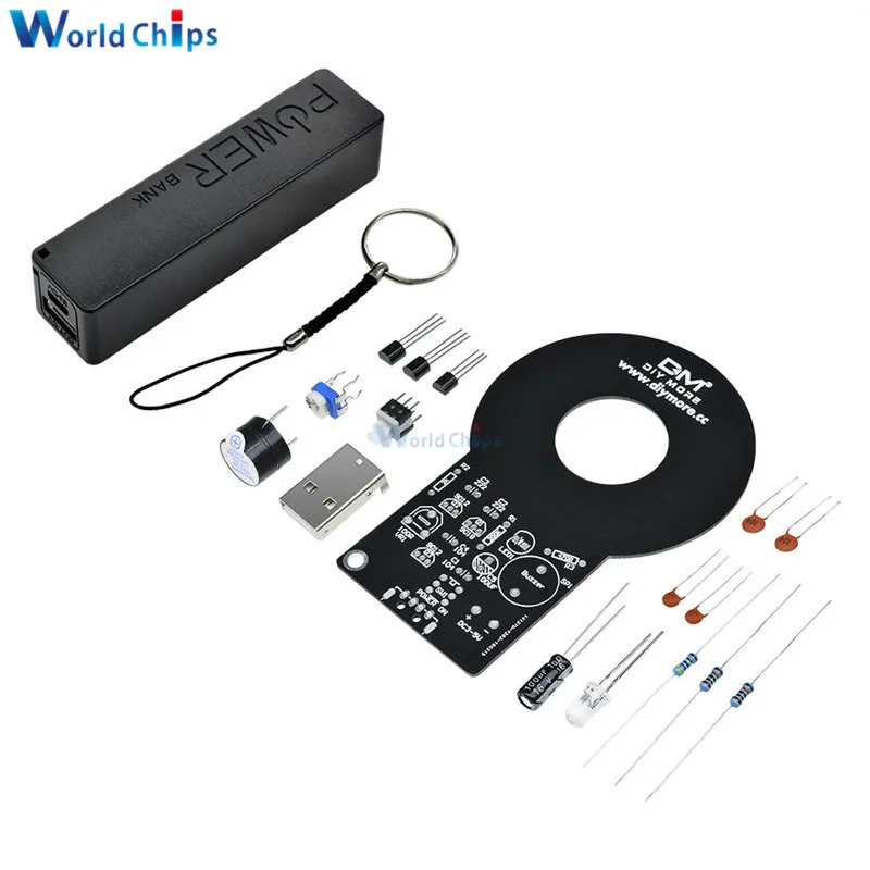Type 1 DIY Kit детектор металла Комплект 18650 USB Мощность банк чехол DC 3 V-5 V 60 мм Бесконтактный Сенсор доска Электронный модуль комплект детектор металла - Цвет: Type 1