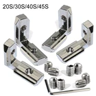 502010 шт. Т-образный алюминиевый угловой кронштейн, внутренний шарнирный кронштейн, алюминиевый экструзионный профиль серии 2020  303040404545