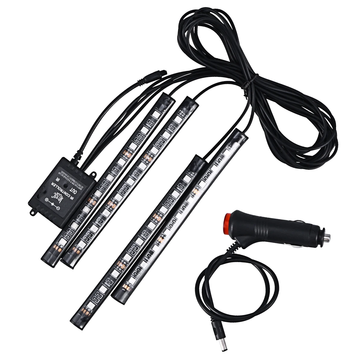 Автомобильный светодиодный ленточный светильник 9 LED DC многоцветный музыкальный