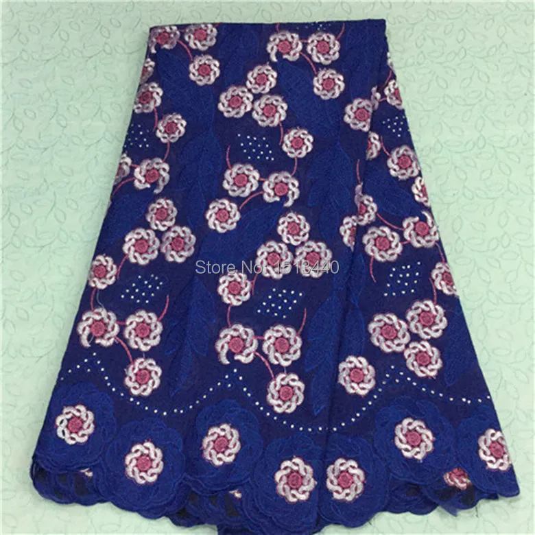 (5yards/lot) NCF1342 New arrival African cotton material lace fabric with rhinestones for wedding pretty Swiss voile | Дом и сад
