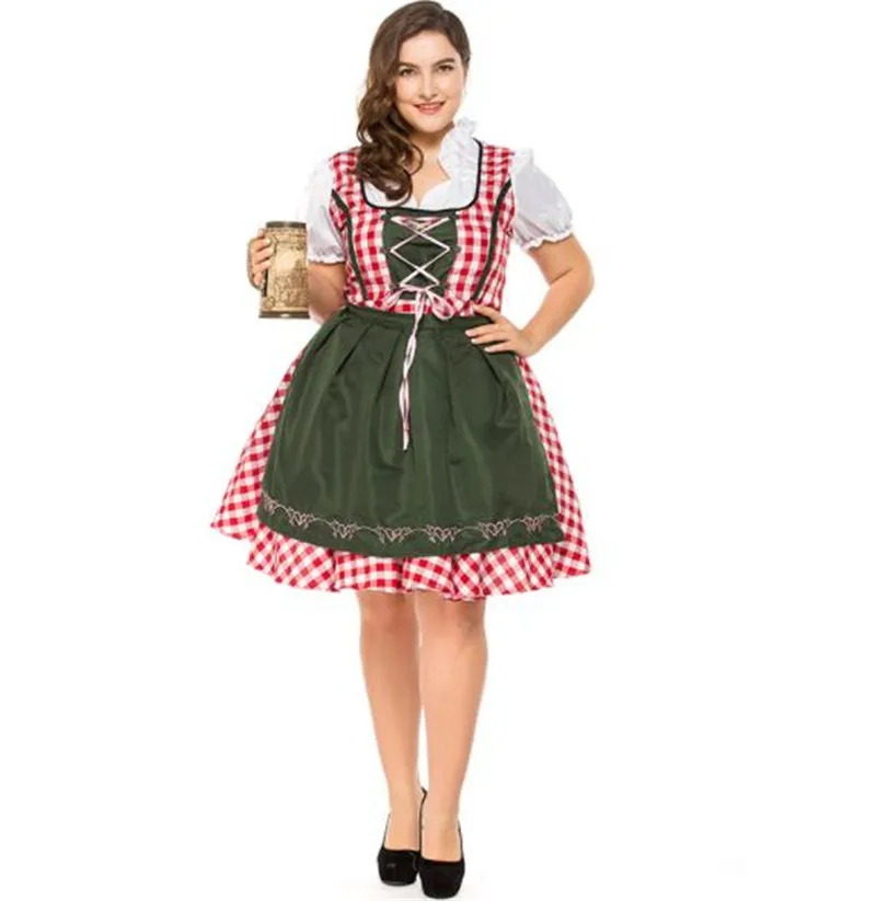 Костюм для праздника пива из Германии Bavaria Oktoberfest размера плюс рабочая одежда