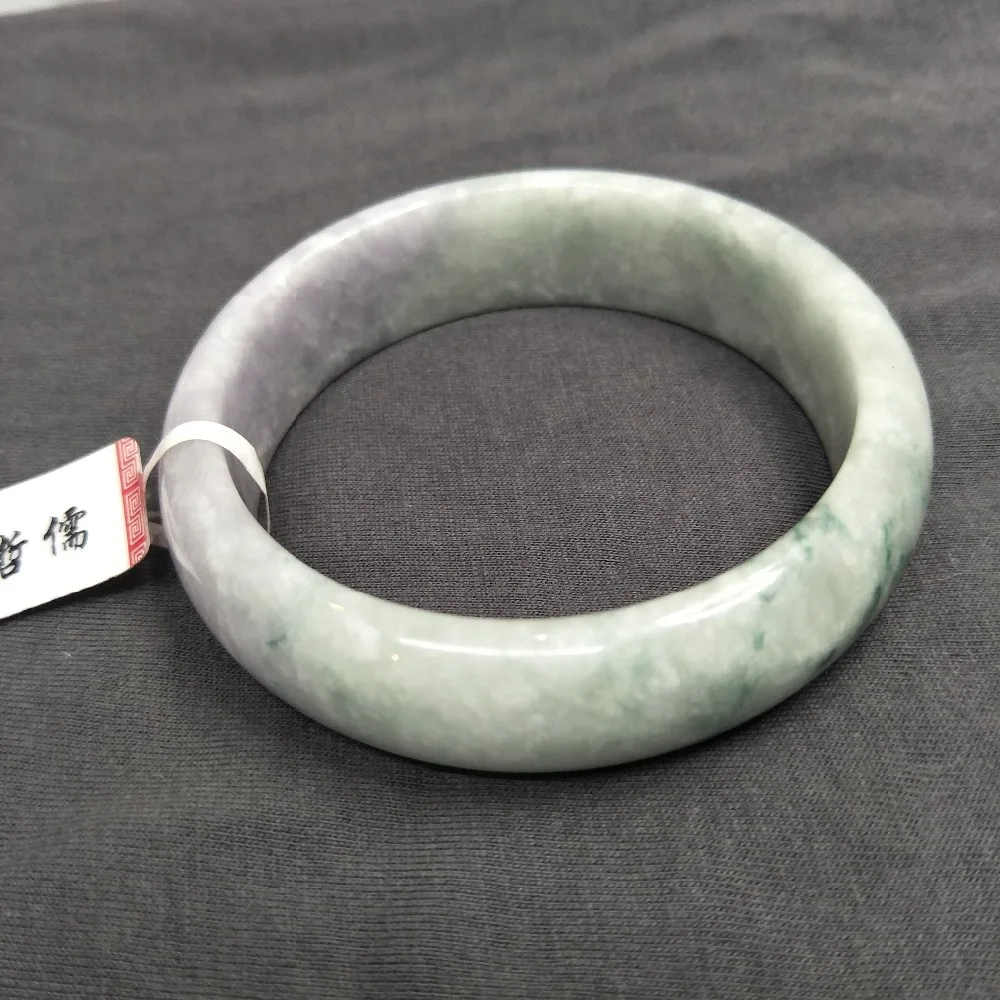 

Send A certificate natural Jadeite bracelet noble light green light purple 54-61mm female bracelet jewelry gift