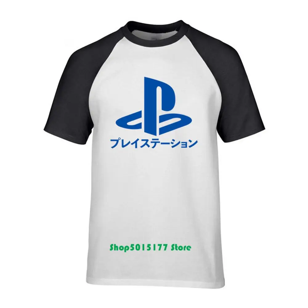 Мужская футболка в винтажном стиле с японским логотипом PS для игры Playstation Уличная