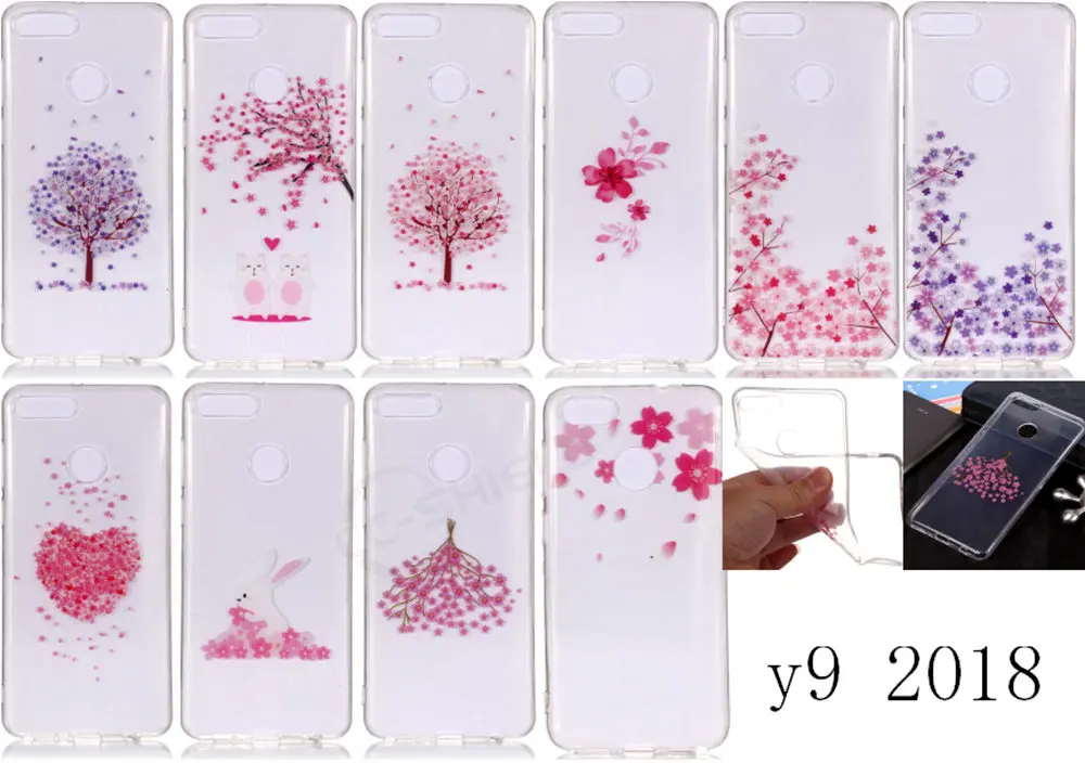 TPU Soft Fitted Case for Huawei Y9 2018 FLA-LX1 FLA-LX2 Painting Phone Y 9 FLA LX1 LX2 Silicone Cover |
