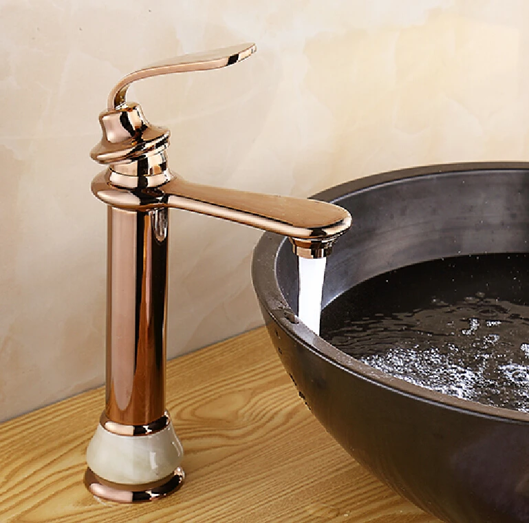 

New jade and brass faucet gold finished bathroom basin faucet,Luxury sink tap basin mixer High Quality water tap