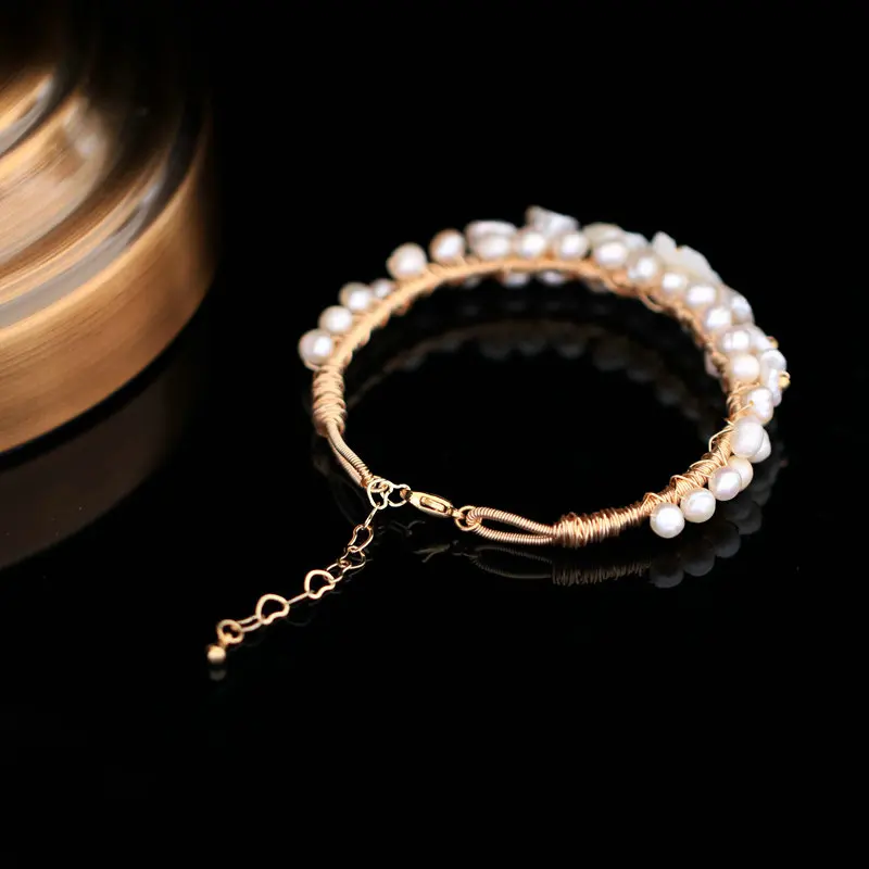 Женский браслет ручной работы из натурального пресноводного жемчуга SINZRY
