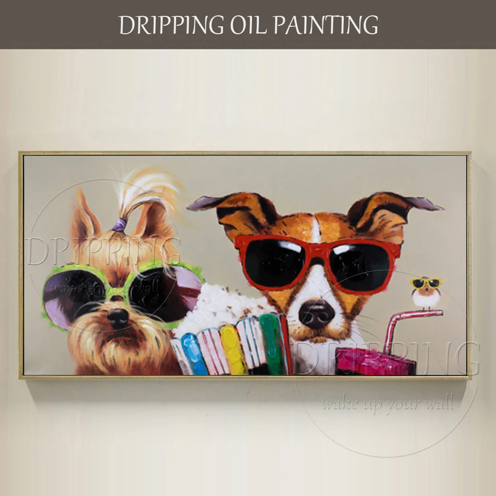 Картина маслом Йоркширский терьер для гостиной с изображением животных| |