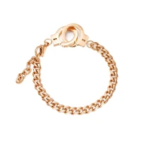 punk steelrose gold color handcuffs bracelet bangles for women charm stainless steel girl hand jewelry gift dropshipping