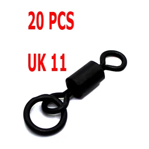 20PCS-UK11 20 шт. рыболовный крючок для ловли карпа с кольцом, Быстросменные Вертлюги для ловли карпа, рыболовные аксессуары, рыболовные терминальные снасти, Pesca - Цвет: 20PCS-UK11
