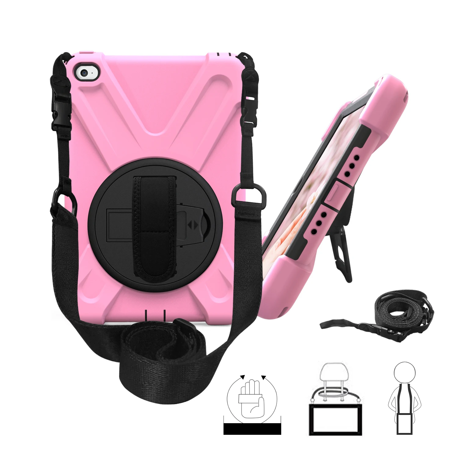 Противоударный чехол для ipad mini 1 2 3 4 Kids/ipad 5 2019 с подставкой и ремешком на руку