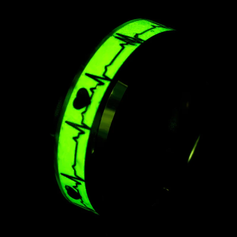 Hear rings Модные светящиеся позолоченные серебряные кольца темно-золотой дракон инкрустация зеленый фон Модные мужские флуоресцентные светящиеся кольца - Цвет основного камня: Hear rings