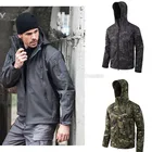 Мужское уличное пальто для охоты, кемпинга, походов, мягкая флисовая теплая куртка из кожи акулы, камуфляжная ветрозащитная военная куртка