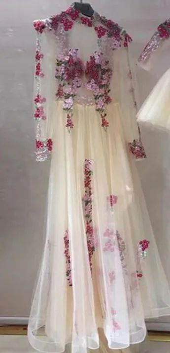 Adult One Modabelle/Саудовская Аравия; вечернее платье с цветочным рисунком; Vestido; торжественное платье с длинными рукавами для мамы и дочки; платье для выпускного вечера; Avond Jurk - Цвет: Adult One