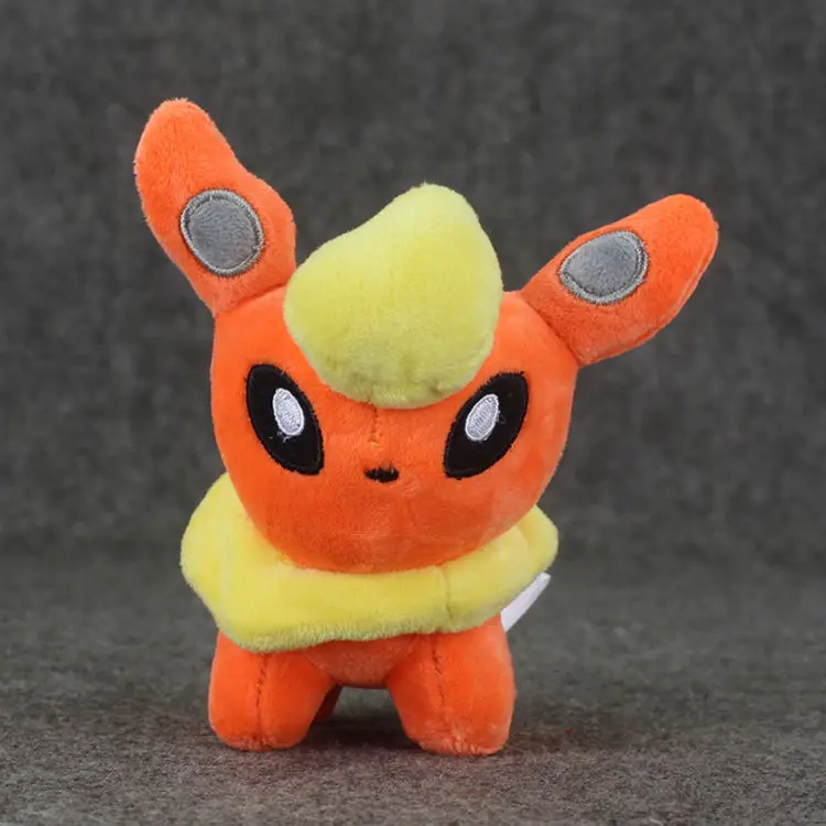 Flareon Q версия Eevee плюшевые куклы 12 см Glaceon Leafeon Umbreon Espeon Jolteon Vaporeon Flareon Eevee игрушка сильвеон для детей - Цвет: Flareon
