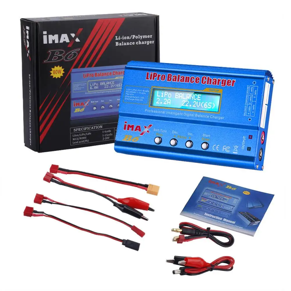 B6 No Adapter Зарядное устройство iMAX B6 80 Вт с адаптером переменного тока напряжением 15 Вт 6A Питание провод с силикатной гелевой Батарея баланс Зарядное устройство Dis Зарядное устройство 50 Вт B6& 12 V 5A адаптер опционально - Цвет: B6 No Adapter