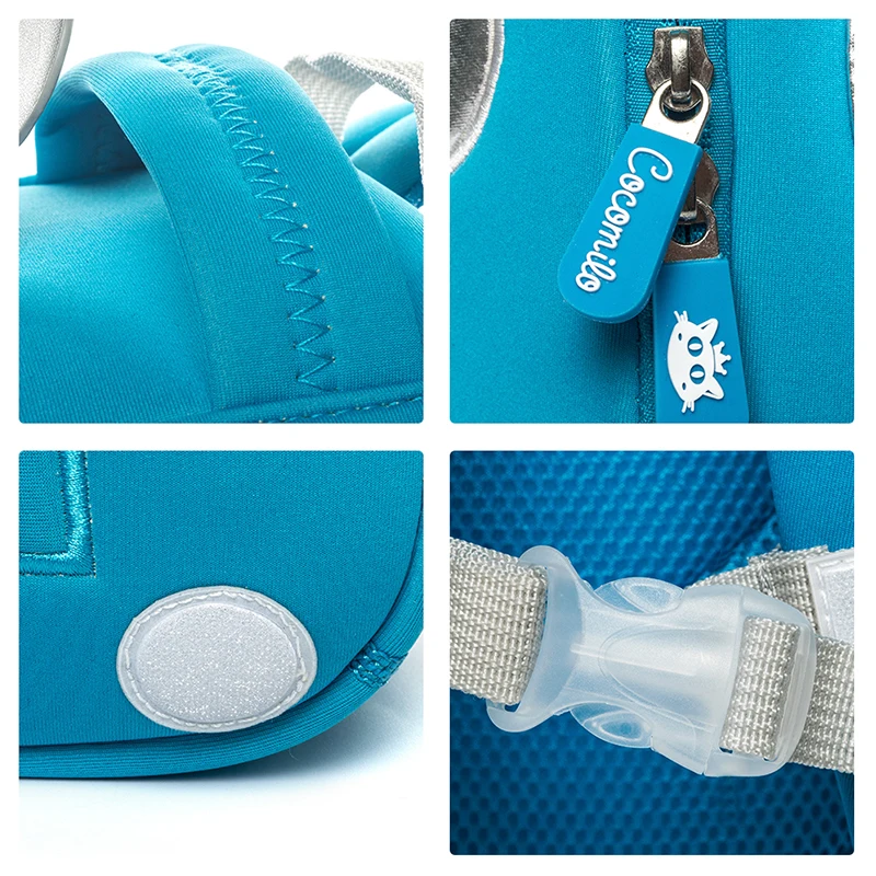 Cocomilo Cartoon 3D Robot Pattern School Bag 3-5 years Sky Blue Baby Toddler Bag light for Boys Little Kids Kindergarten Bag