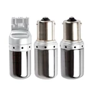 S25 T20 7440 W21W Скрытая светодиодный шарик хром Янтарный 144 smd CanBus без ошибок 1156 BA15S P21W PY21W лампы сигнала поворота светильник Нет флэш-1 шт.