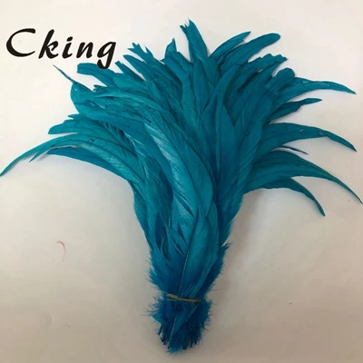turquoise 100 шт/партия 30~ 35 см(12~ 14 дюймов) длина окрашенные красные хвостовые перья птиц куриные пары для ремесел ювелирные изделия Головные уборы Аксессуары - Цвет: turquoise