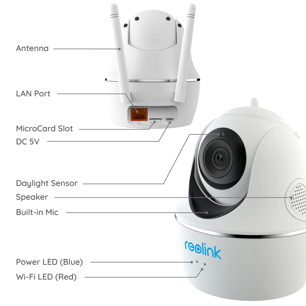 Reolink C1 Pro 4MP Full HD Pan/Tilt IP камера Белый детский монитор 2,4G/5G WiFi камера Домашняя безопасность видеонаблюдение