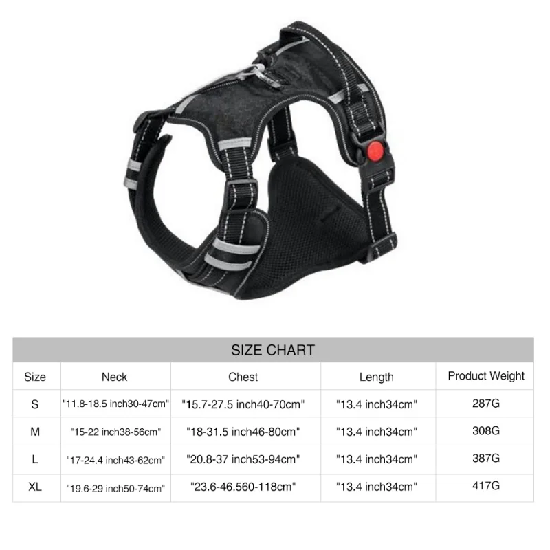 

No-pull Pet Dog Harness Adjustable Outdoor Small Medium Large Dogs Vest Reflective Oxford Vest Dogs Easy Control 3M