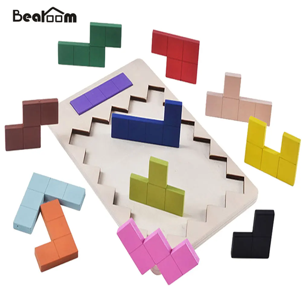 Bearoom обучающий пазл игрушки геометрическая форма деревянная 3d игра-головоломка