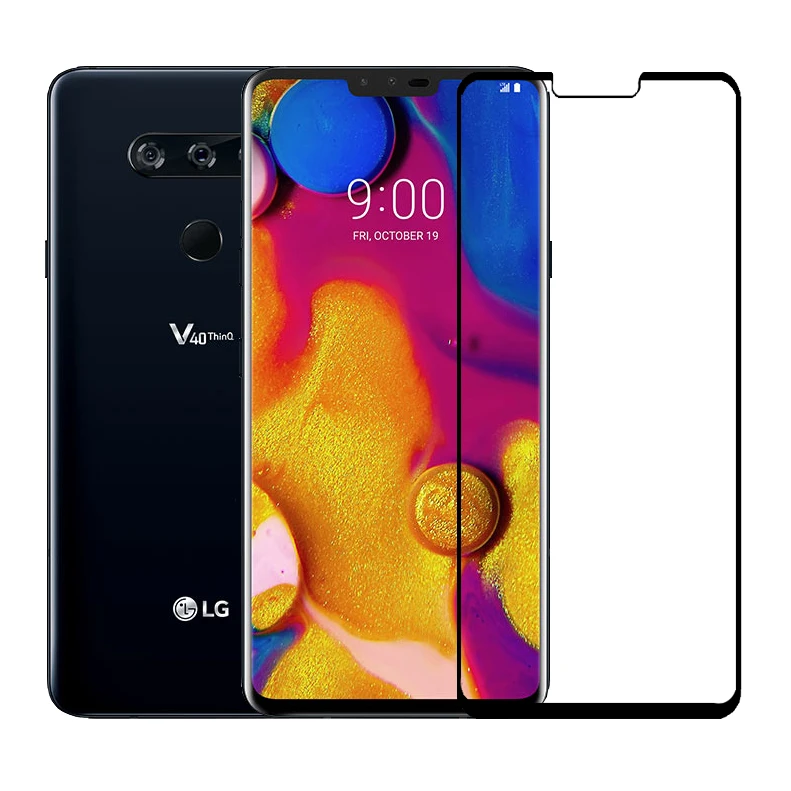 Закаленное стекло премиум класса 75 шт./лот 2.5D для LG V40 ThinQ полное покрытие экрана