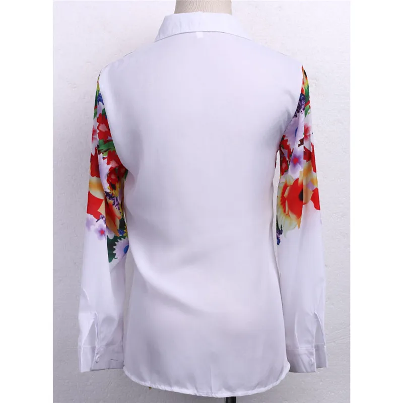 

Fashion hot fashion women long sleeve printed shirts casual turn-down collar autumn shirts blouses tops