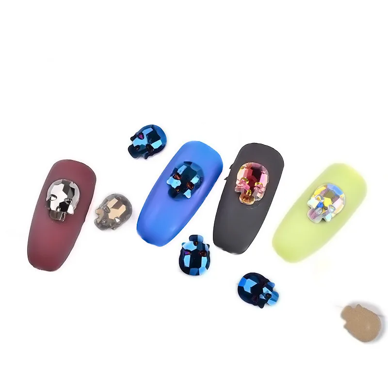 10 шт. Стразы для ногтей в виде черепа|nail rhinestones|rhinestone 3dnail art decorations |