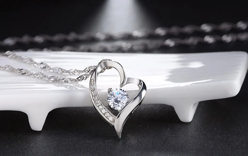 ORSA JEWELS торговля любовь Серебряный в форме сердечка ожерелья с кулоном для женщин Новые Модные Элегантные женские ювелирные изделия подарок ON09