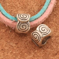 swirl circle spacer bead big hole beads 8 5x8 5x6mm 37pcs zinc alloy dangle fit european bracelets l1355