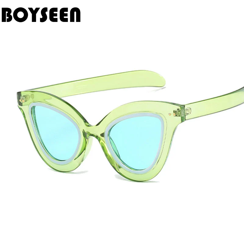 Мужские и женские прозрачные солнцезащитные очки BOYSEEN кошачий глаз красного