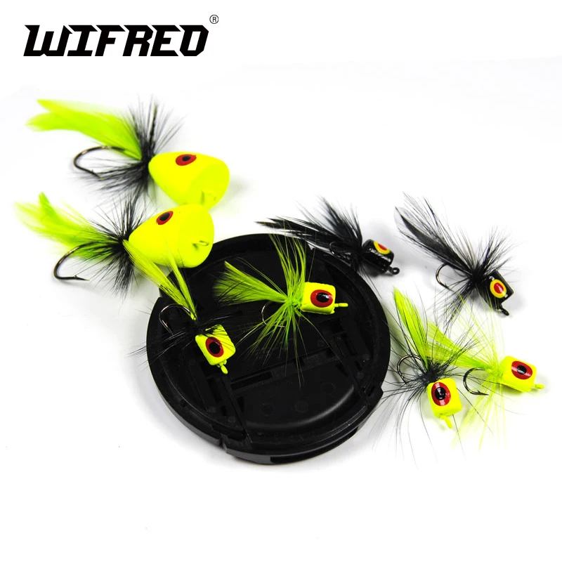 

Wifreo 10pcs Popper Fly Chartreuse Color Floating Poppers Fly Fishing Lure for Bass Trout