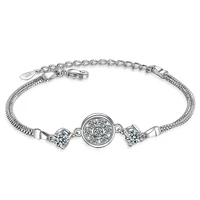beautiful clear cubic zirconia women crystal bracelets jewelry trendy silver 925 sterling bangle female bracelets accessories