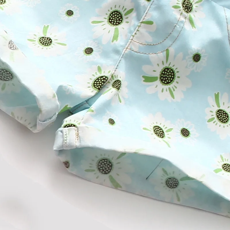 Летние тонкие хлопковые повседневные шорты с цветочным принтом для мальчиков и