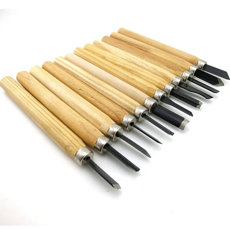 12 шт./компл. ручная резьба по дереву зубила Ножи инструмент для основных