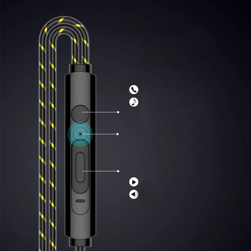 Наушники в ухо 3 5 мм с микрофоном спортивные тяжелые басы стерео гарнитура Fone De