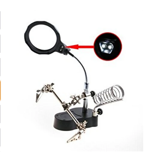 LIXF-New 3.5x12x 3-я ручная лупа светодиодный паяльник подставка для объектива |